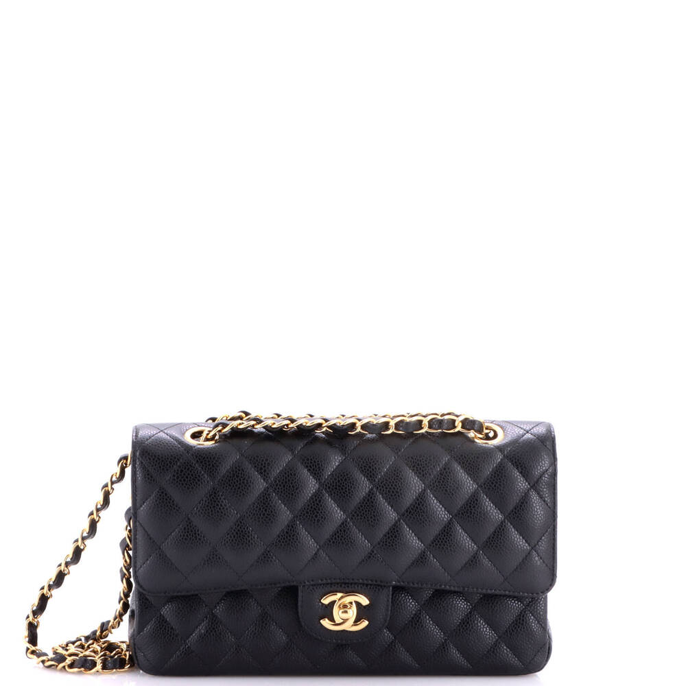 Chanel Medium Classic Double Flap Bag Quilted Caviar